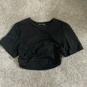 Shein black backless tie top